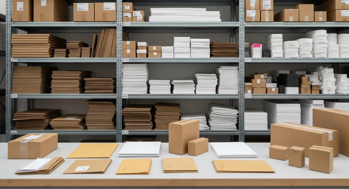 クリックポスト発送に使う梱包資材の準備シーン