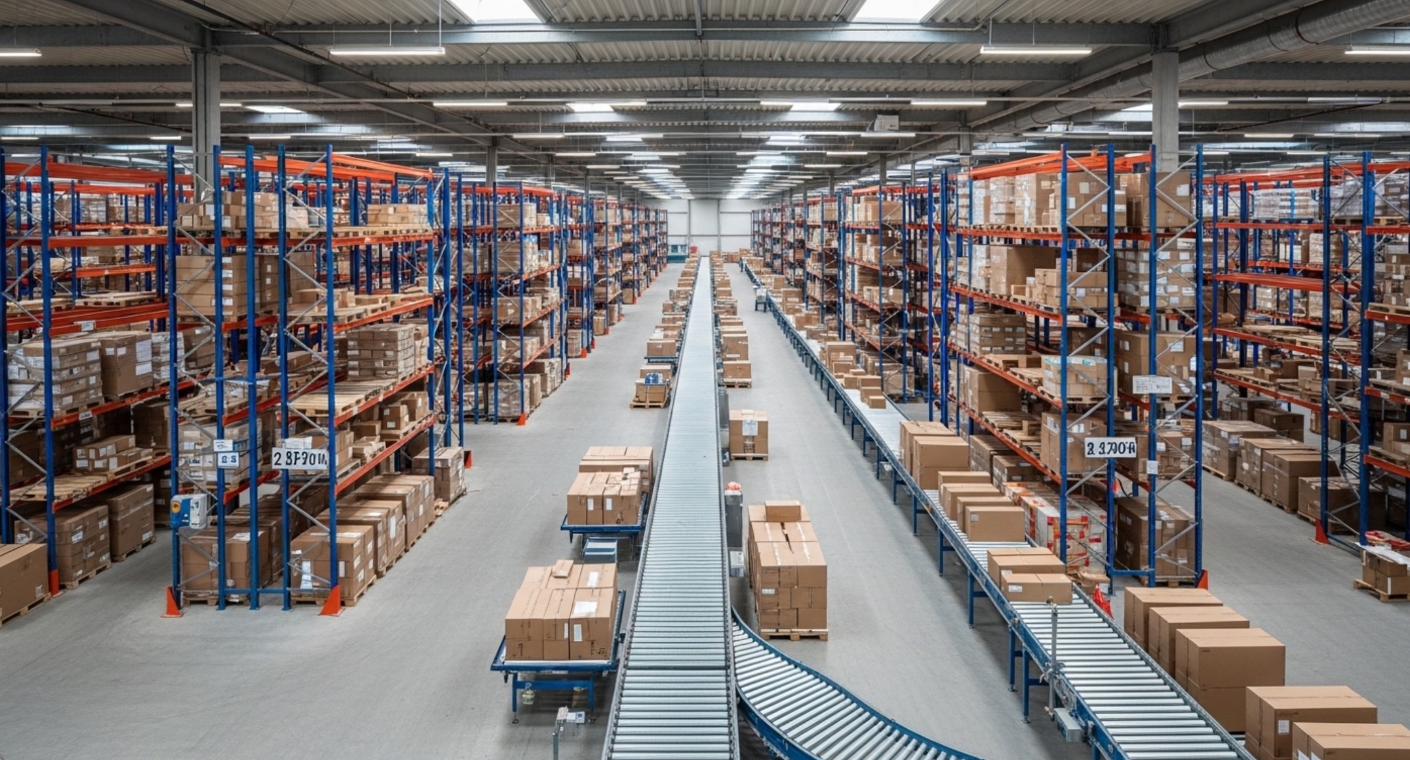 物流とは生産者から消費者まで商品を届ける輸送・保管・梱包の一連の流れを示した図解