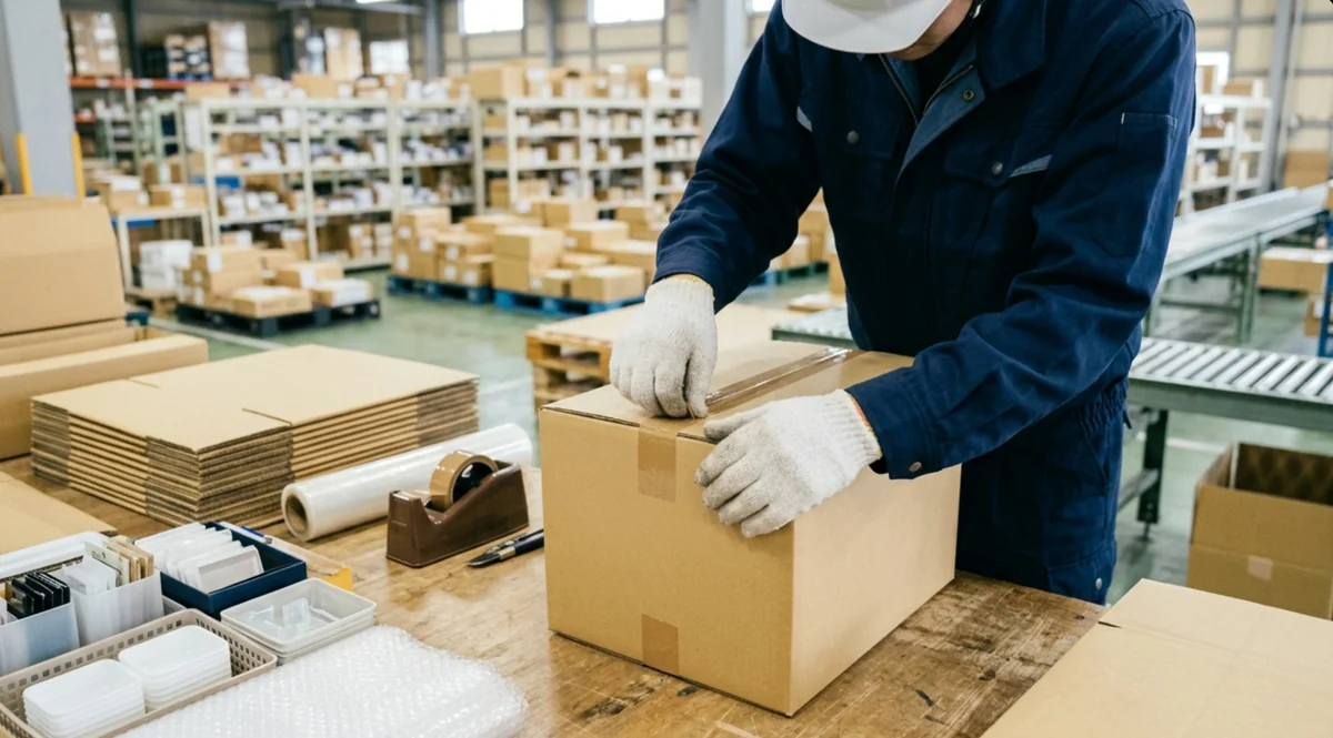 販売物流の効率化を梱包工程から始める現場改善イメージ