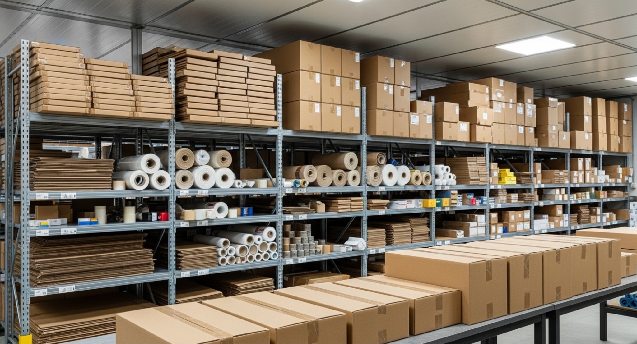 資材費・人件費・エラー対応費・間接費からなるダンボール梱包の総コスト分解表