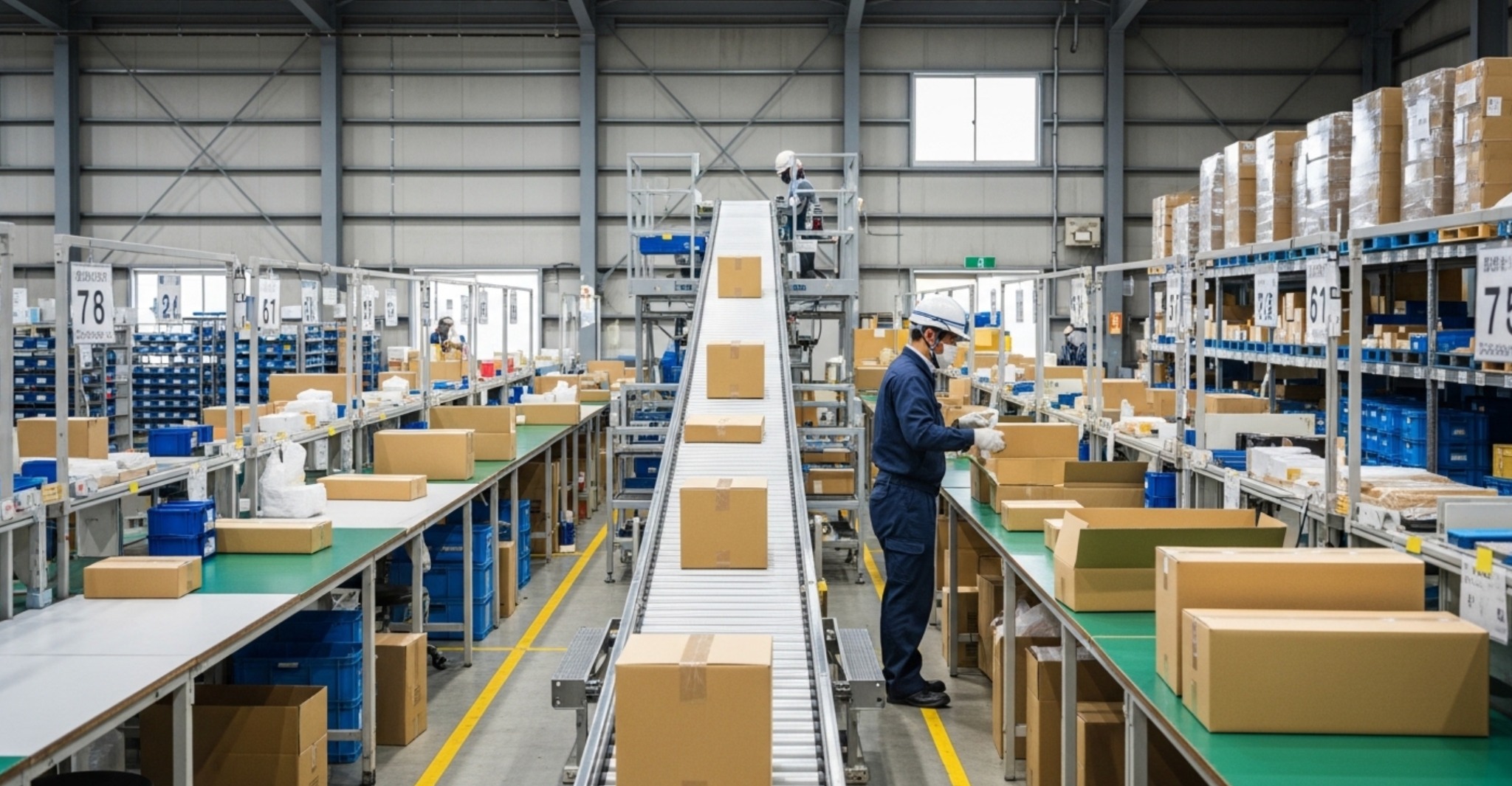 属人化・人員不足・資材高騰・誤梱包というEC物流現場の4つの構造的課題を整理した図