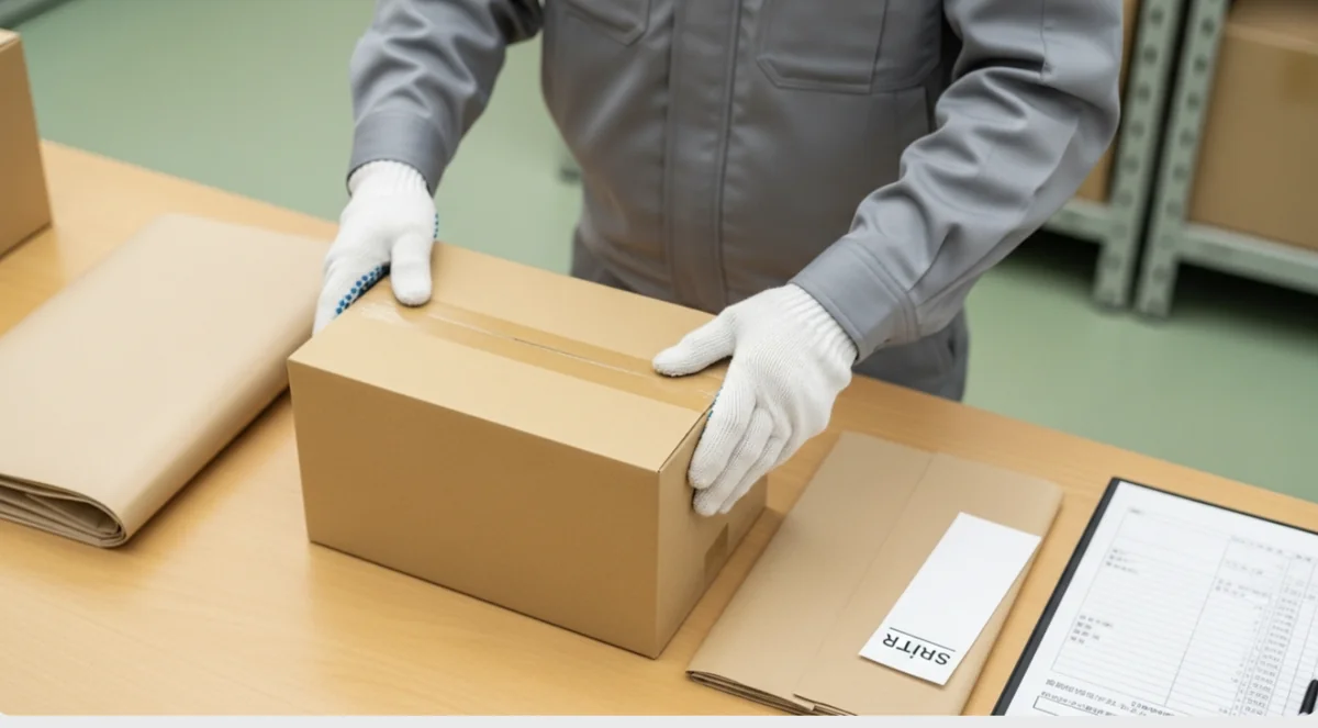 梱包作業を効率化する9つの改善アイデアを整理した現場画像